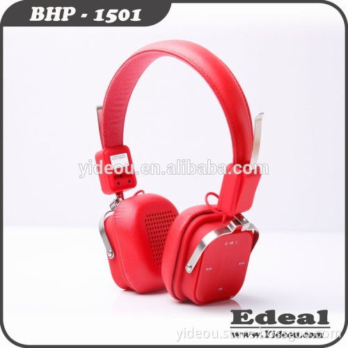 Red bluetooth headphone with NFC and FM
